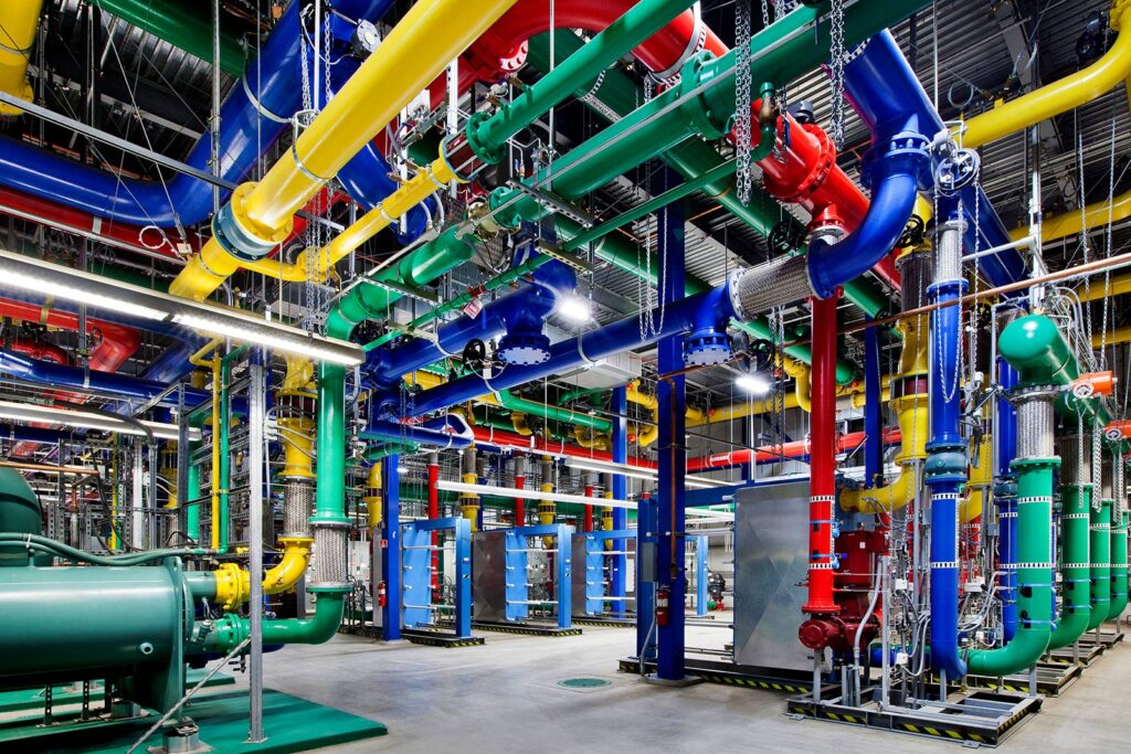 Cooling infrastructure at The Dalles, Oregon data center